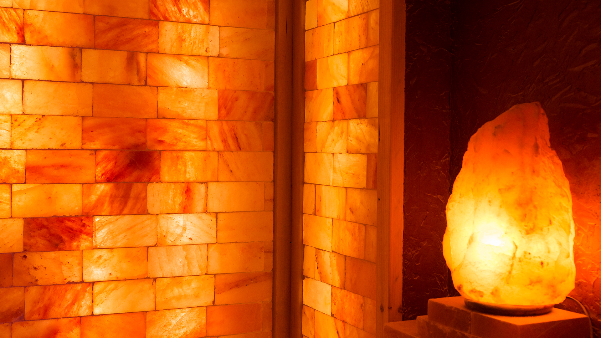 orange himalayan salt lamp